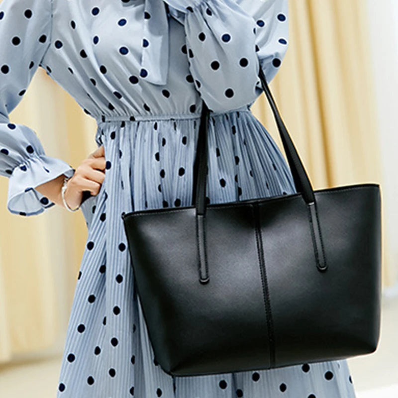 Soft Leather Handbags Vintage Shoulder Tote Bag Ladies Large Capacity Purse Bags