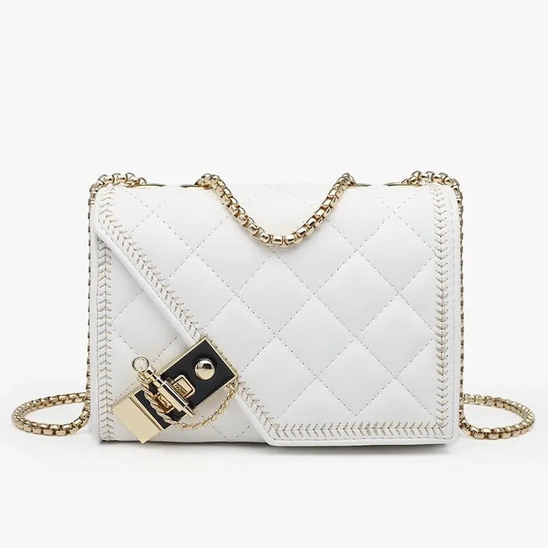 Geometric Chain Bag Women Shoulder Bags Leather Handbags