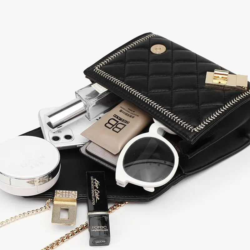 Geometric Chain Bag Women Shoulder Bags Leather Handbags