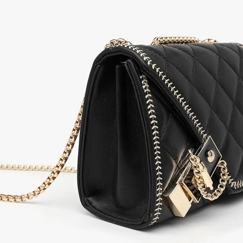 Geometric Chain Bag Women Shoulder Bags Leather Handbags