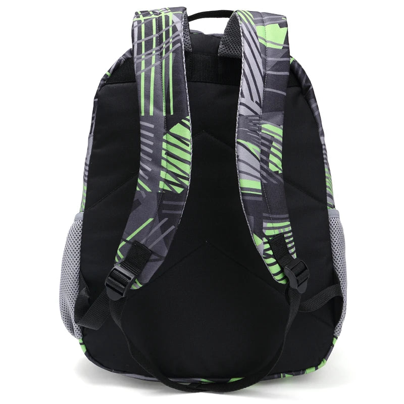 Geometric Prints Boys School Bag Nylon Rucksack Travel Backpack