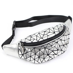 Geometric Waist Bag for Women Girls Fanny Pack Hip Belt Money Travel Bag