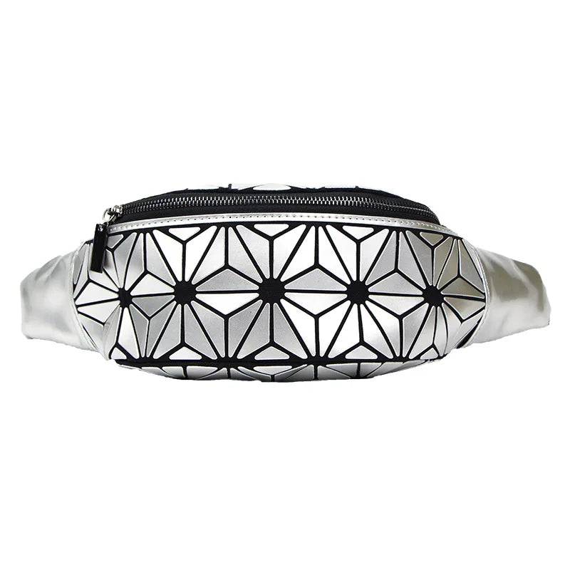 Geometric Waist Bag for Women Girls Fanny Pack Hip Belt Money Travel Bag