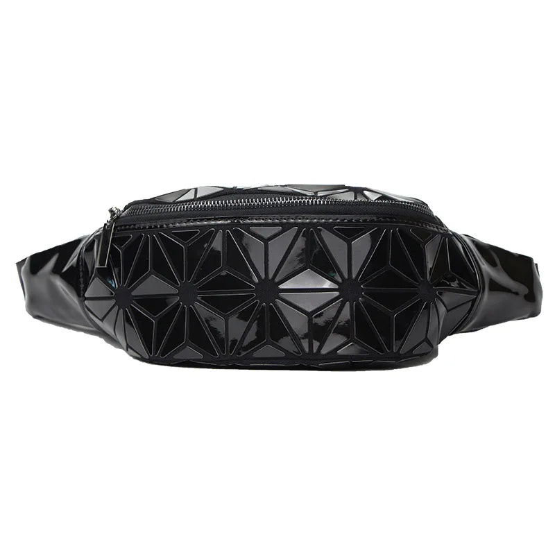Geometric Waist Bag for Women Girls Fanny Pack Hip Belt Money Travel Bag