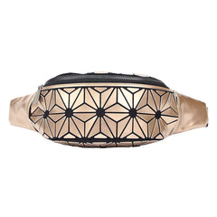 Geometric Waist Bag for Women Girls Fanny Pack Hip Belt Money Travel Bag