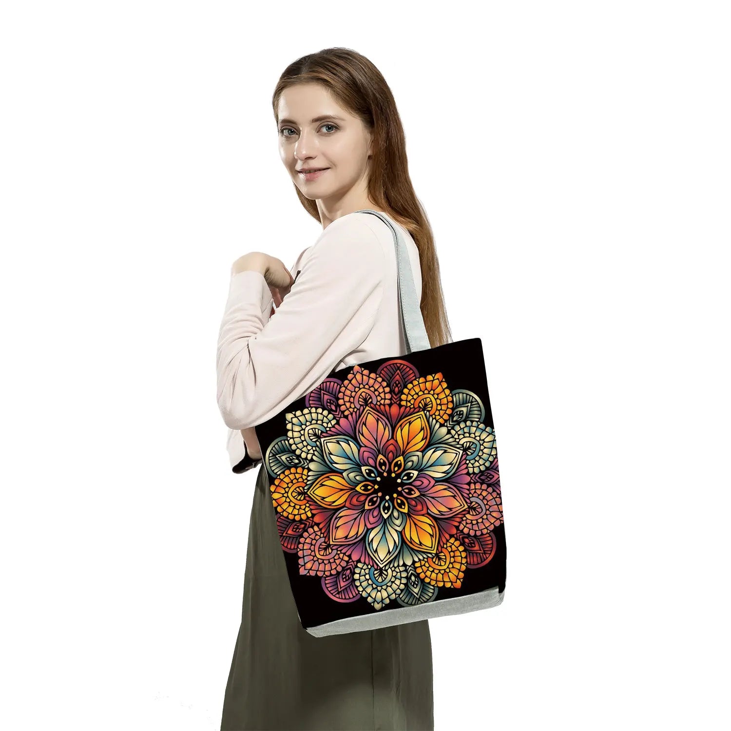 Floral Tote Bag Hand Shoulder Bags Women Eco Travel Handbags