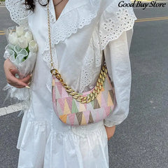 Geometry Pattern Shoulder Bag Chains Handbags Retro Wedding Clutch Purse