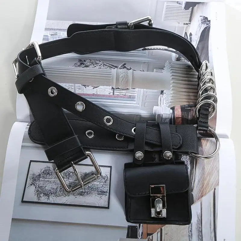 Spring Women Leather Fanny Pack Vintage Waist Bag Chain Casual Mini Bag