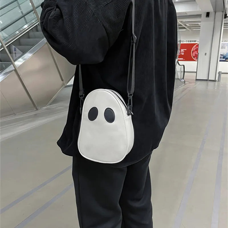 Funny Personality Shoulder Bag Devil Clash Colors Stitching Tide PU Satchel
