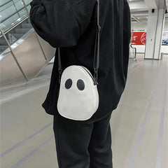 Funny Personality Shoulder Bag Devil Clash Colors Stitching Tide PU Satchel