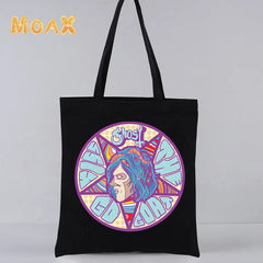 Ghost Band Shoulder Bags Grunge Metal Harajuku Shopping Bags Canvas Tote