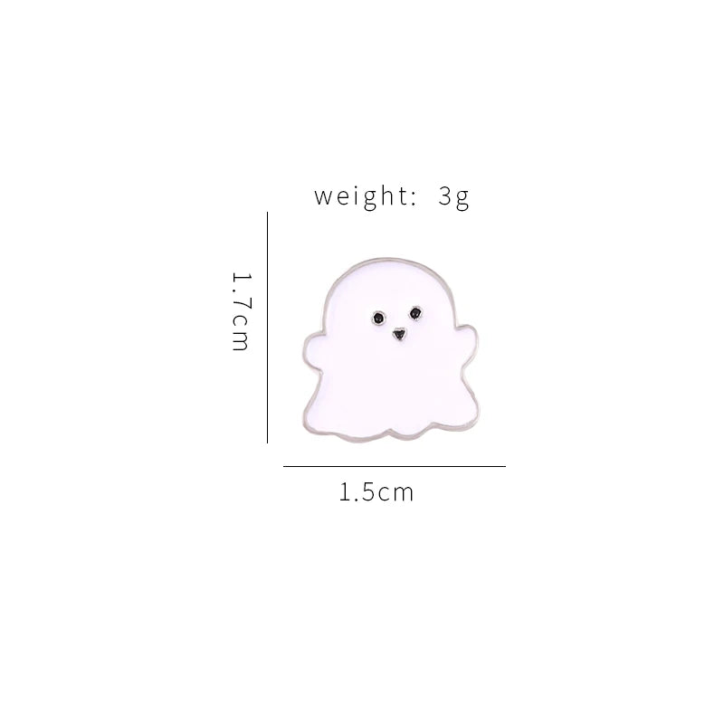 Ghost Enamel Pin Happy Boo Brooches Goth Gothic Metal Badges for Bag Clothes