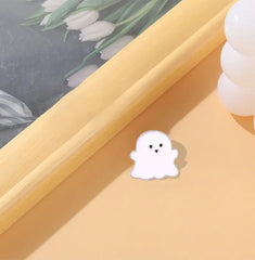 Ghost Enamel Pins Happy Boo Brooches Goth Gothic Metal Badges