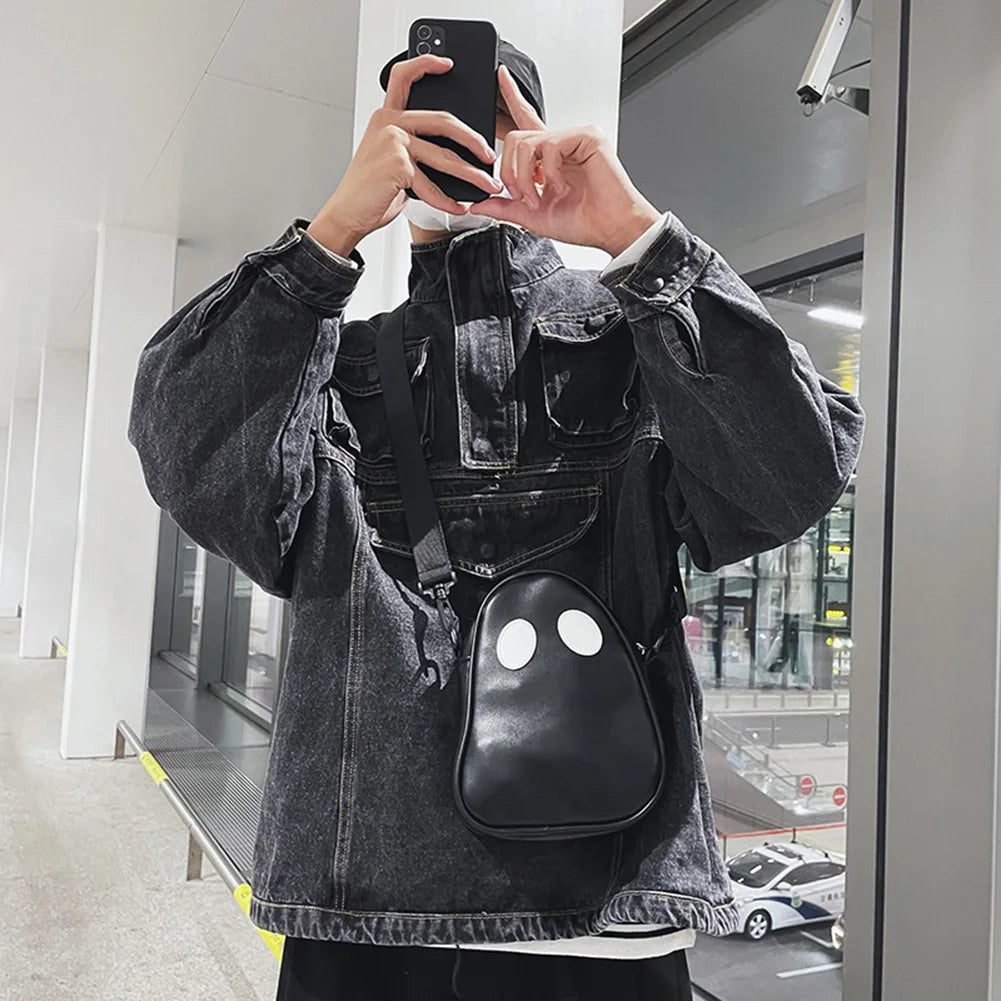 Funny Ghost Devil Leather Shoulder Bag for Travel