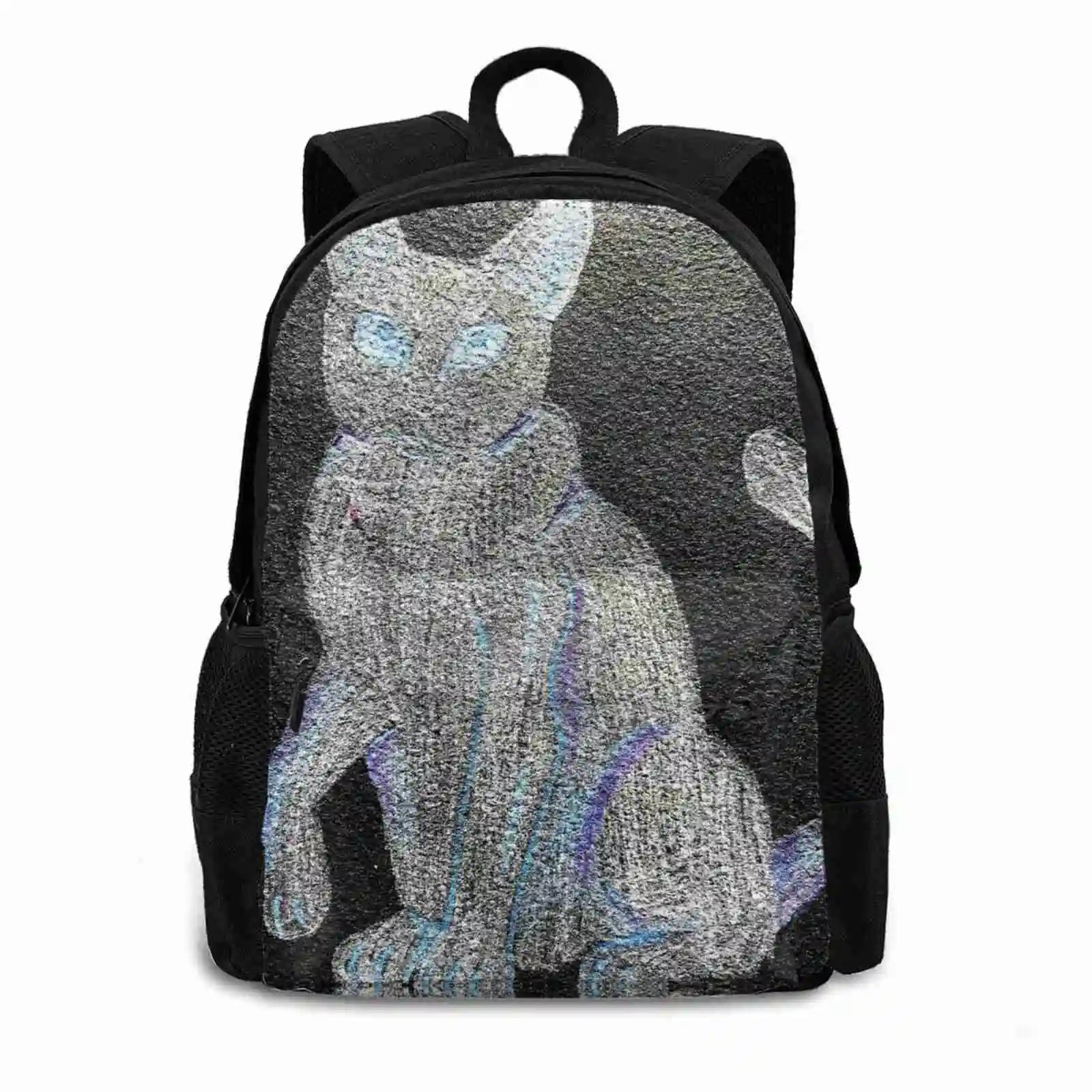 Ghost Kitty Backpacks For Men Women Teenagers Girls Bags