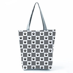 Dog Paw Printed Eco Shoulder Bag for Women