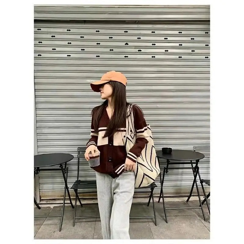 Cotton Woven Tote Bag for Women Casual Knitted Shoulder Bag Large Capacity