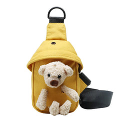 Lovely Girl Chest Bag Bear Canvas Crossbody Bag