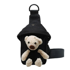 Lovely Girl Chest Bag Bear Canvas Crossbody Bag