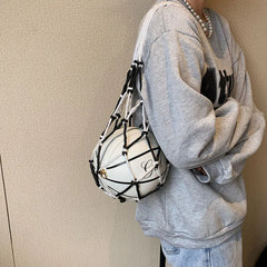 Girl Basketball Round PU Leather Handbag - Chain Shoulder Messenger Bag