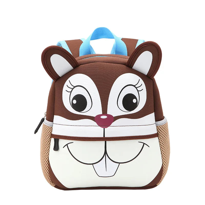 3D Animal Kids Backpacks Neoprene School Bags Kindergarten Cartoon Bag