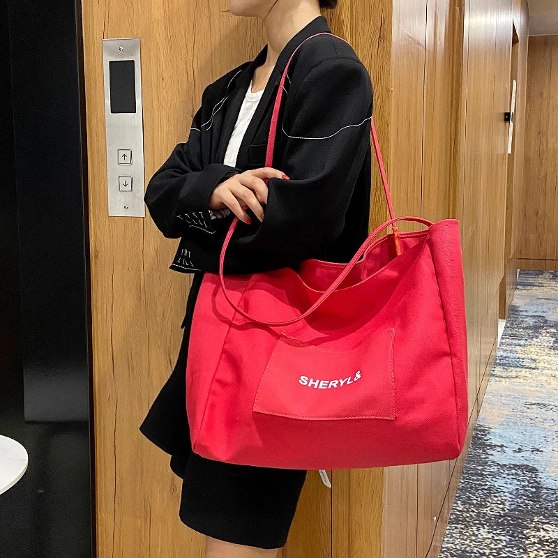 Girl Canvas Tote Bag Women Shopping Shoulder Messenger Bag