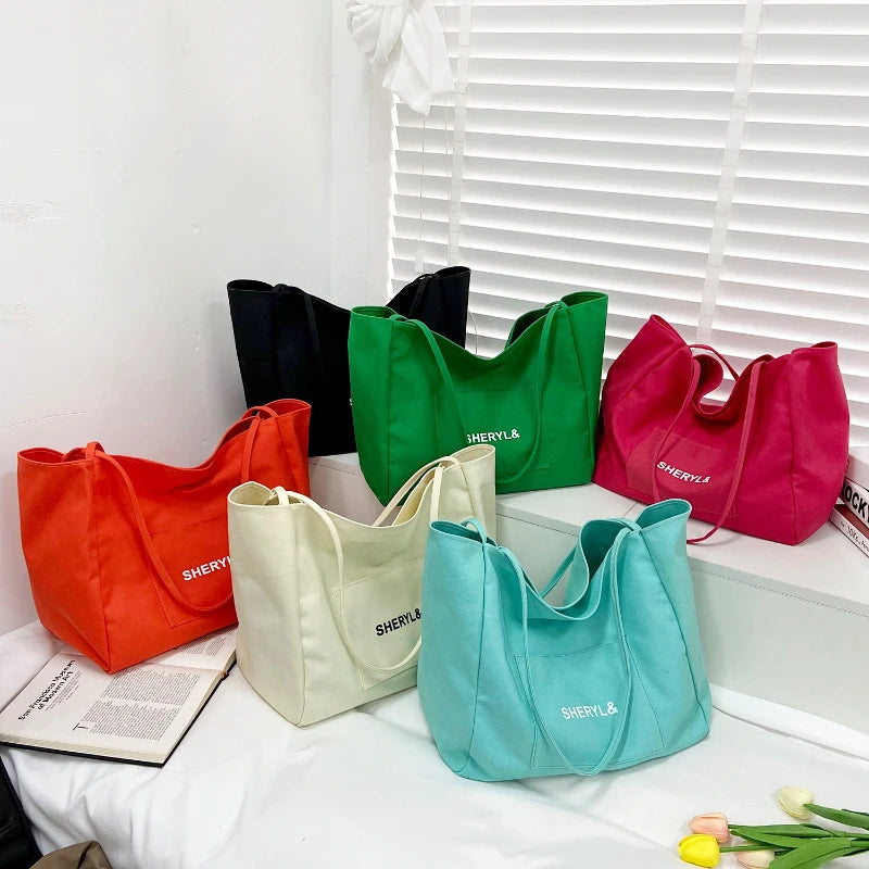 Girl Canvas Tote Bag Women Shopping Shoulder Messenger Bag