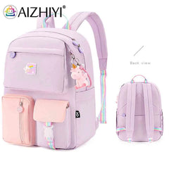 Girl Cartoon Backpack Middle School Student Book Bag Travel Rucksack