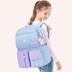 Girl Cartoon Backpack Middle School Student Book Bag Casual Travel Rucksack