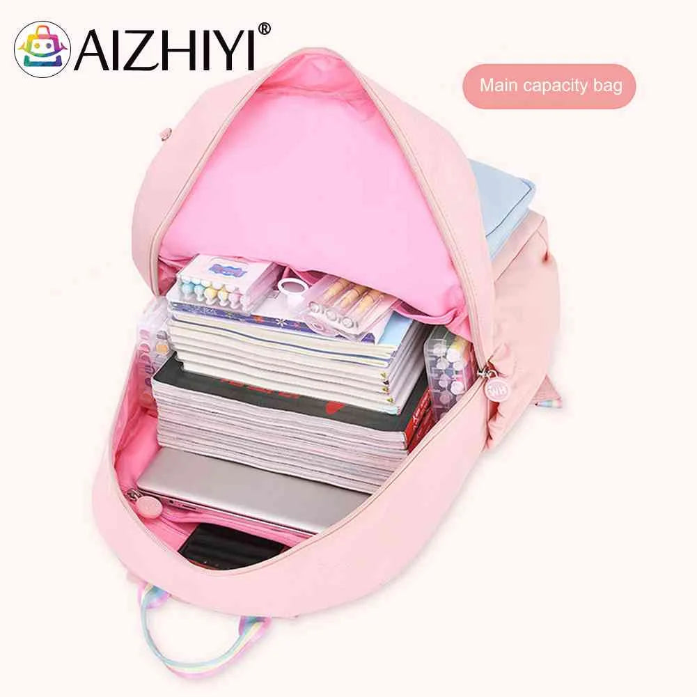 Girl Cartoon Backpack Middle School Student Book Bag Travel Rucksack