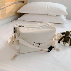 Women Canvas Messenger Bag Large Capacity Postman Shoulder Bag