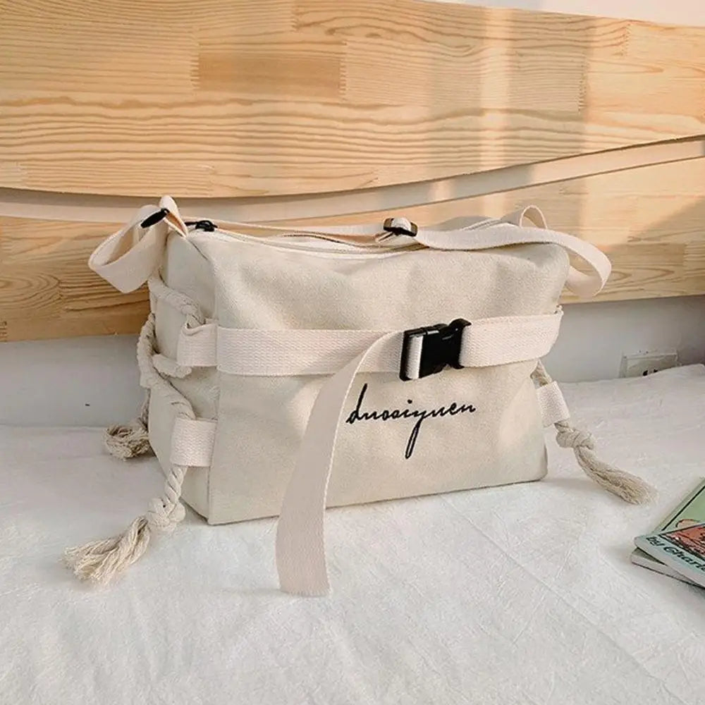 Women Canvas Messenger Bag Large Capacity Postman Shoulder Bag