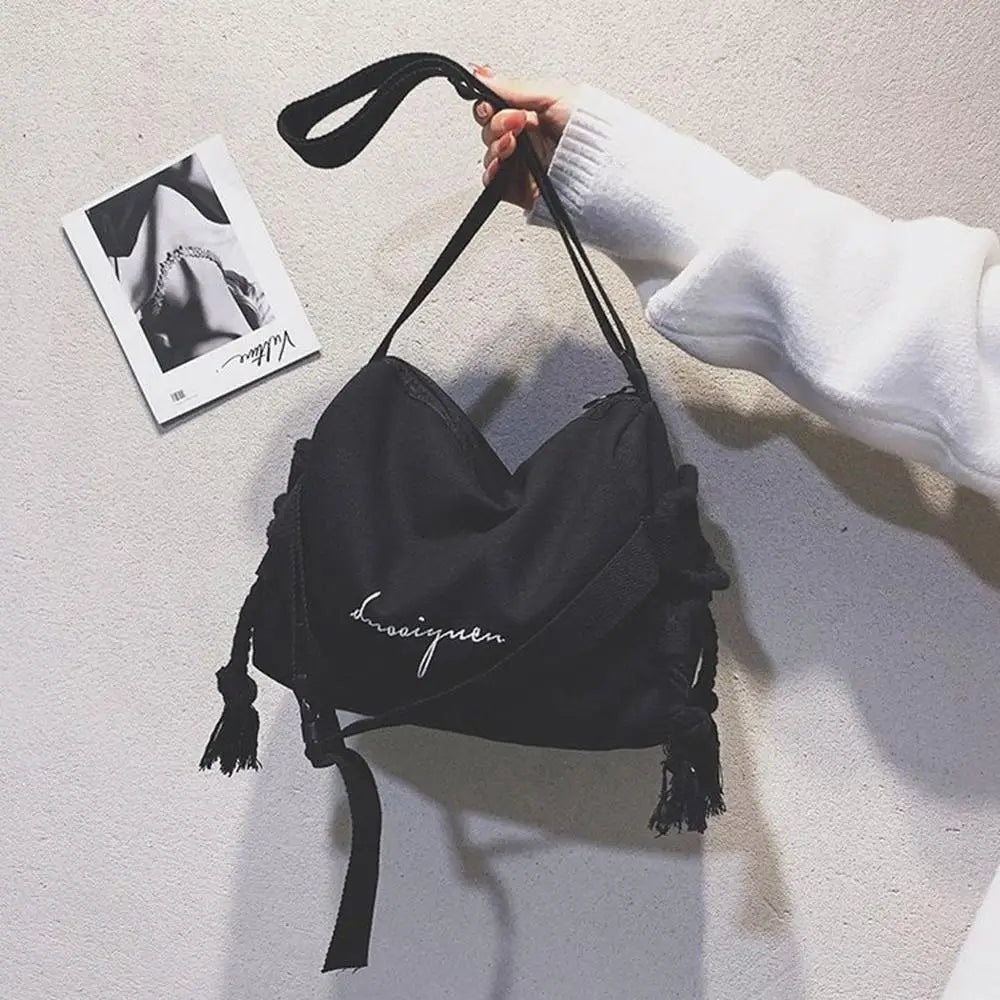 Women Canvas Messenger Bag Large Capacity Postman Shoulder Bag