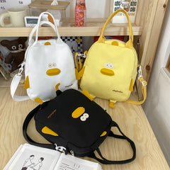 Funny Duck Canvas Bag Women Shoulder Crossbody Large Capacity Bag