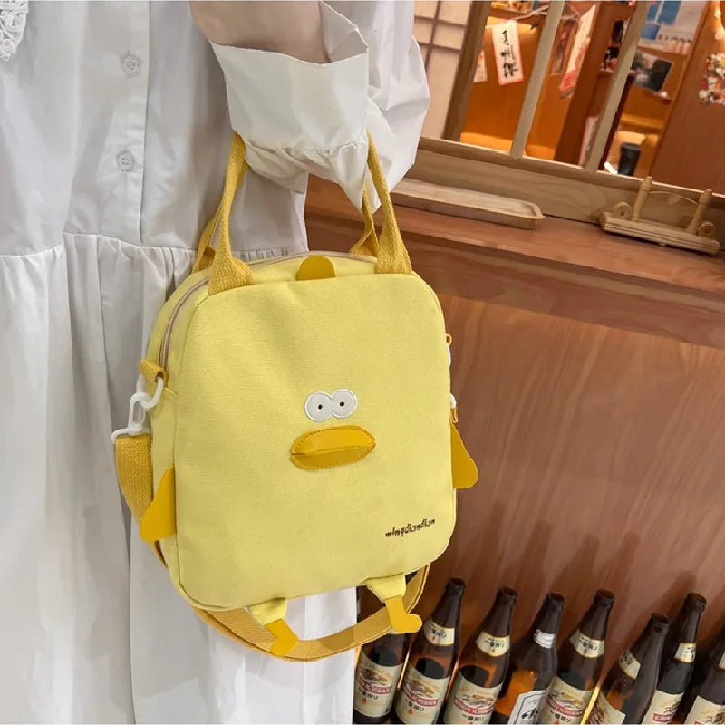 Funny Duck Canvas Bag Women Shoulder Crossbody Large Capacity Bag