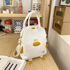 Funny Duck Canvas Bag Women Shoulder Crossbody Large Capacity Bag