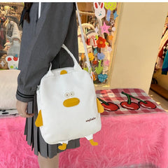 Funny Duck Canvas Bag Women Shoulder Crossbody Large Capacity Bag