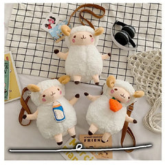 Fluffy Sheep Plush Shoulder Crossbody Bag for Women