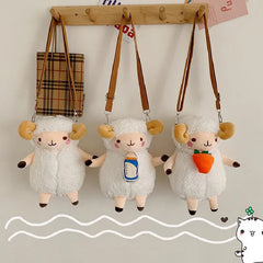 Fluffy Sheep Plush Shoulder Crossbody Bag for Women
