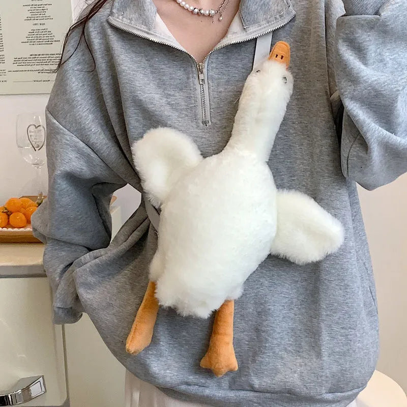 Girl Furry Duck Mobile Phone Bag Cartoon Shoulder Bag Crossbody Bag