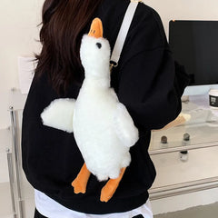 Girl Furry Duck Mobile Phone Bag Cartoon Shoulder Bag Crossbody Bag