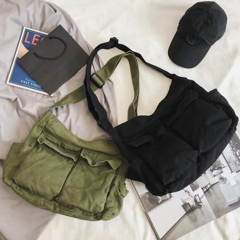 Canvas Teen Girl Handbag Shoulder Bag Women Messenger Ladies C