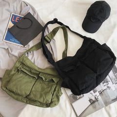 Canvas Teen Girl Handbag Shoulder Bag Women Messenger Ladies C