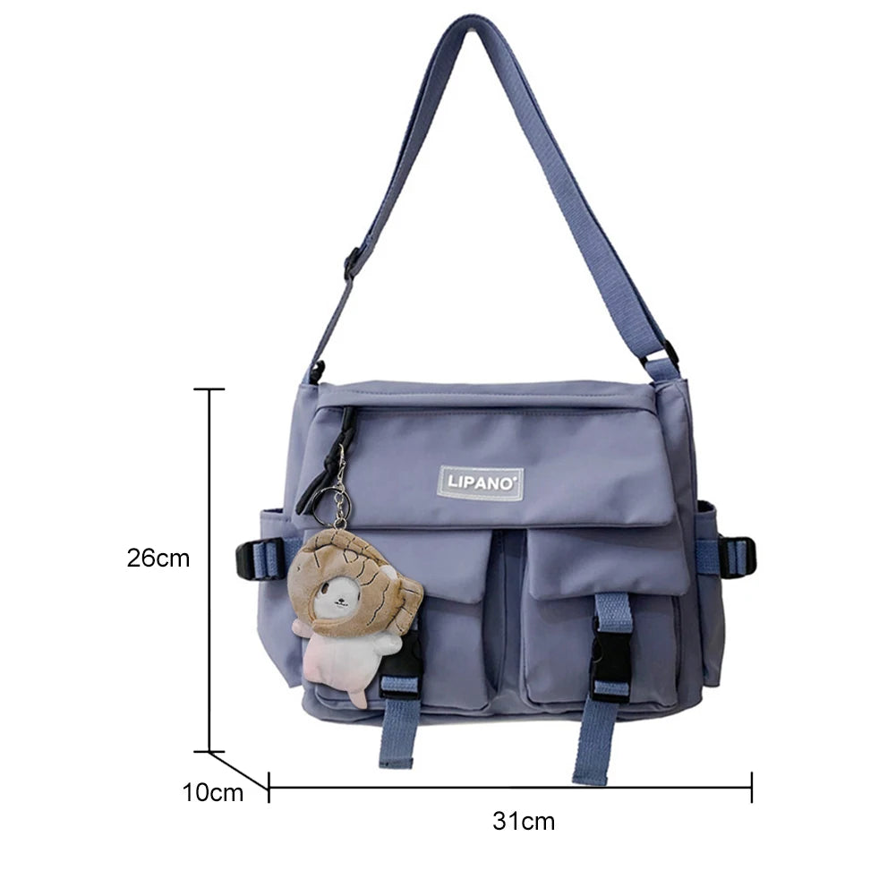 Canvas Girl Handbag Teenager Shoulder Bag Ladies Casual Crossbody Pouch Purse