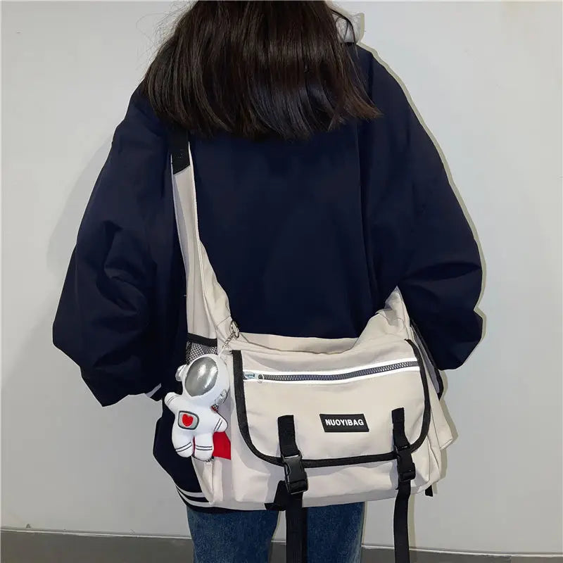 Canvas Teenager Shoulder Bag Women's Messenger Bag Ladies Casual Handbag