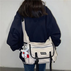 Canvas Teenager Shoulder Bag Women's Messenger Bag Ladies Casual Handbag