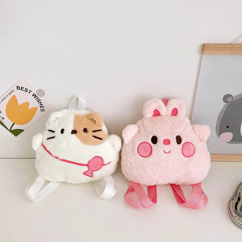 Girl Japanese doll mini backpack plush bag