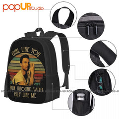 Girl Like You Run Around With Guy Like You Backpack Large Capacity