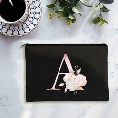 Girl Makeup Bag Pink Letter Pattern Organizer Pouches