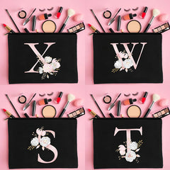 Girl Makeup Bag Pink Letter Pattern Organizer Pouches